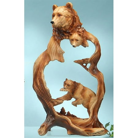 Stone Carved Fish - Unison Gifts Bear with Fish Carving