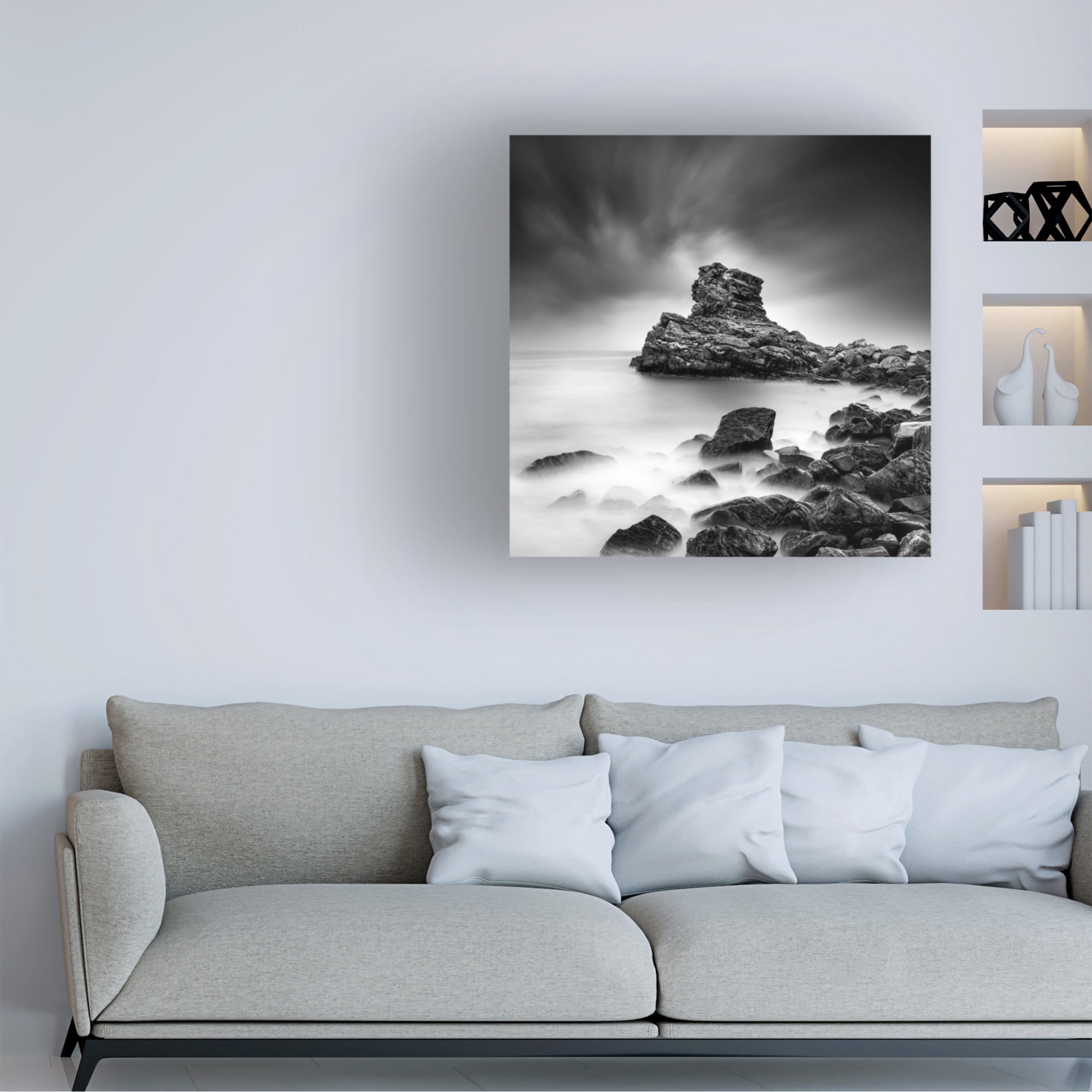 Canvas Wall Art - George Digalakis 'A Sea Of Rocks' Wall Art for Living Room, Bedroom, or Office D?cor by Trademark Fine Art - 14 x 14 Inches