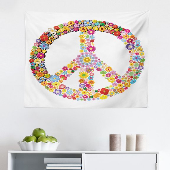 Nature Tapestry, Rain Drops and Cloud in Watercolor Painting Effect Nimbus Fun Art Illustration, Fabric Wall Hanging Decor for Bedroom Living Room Dorm, 2 Sizes, Blue White, by Ambesonne