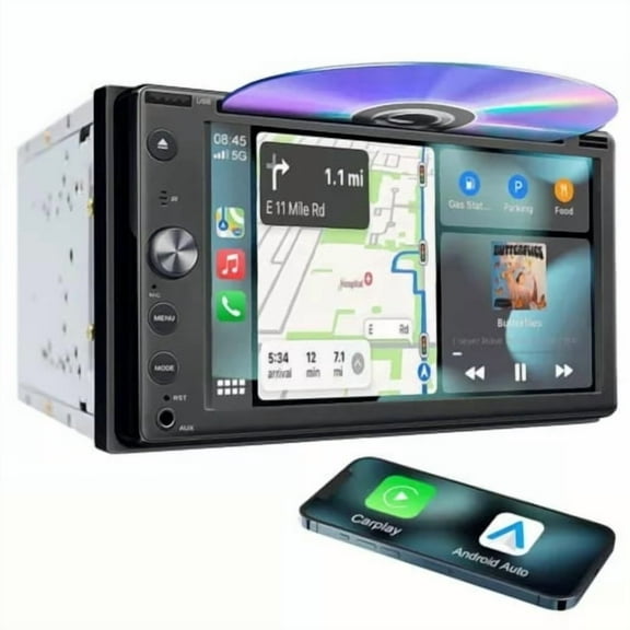 6.2" Double 2 Din Car Multimedia Player Bluetooth Stereo Audio Mirror Link Wireless Carplay Android Auto Car Radio Stereo CD/DVD Player BT