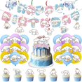 thumbnail image 3 of Cinnamoroll decoración de fiesta de cumpleaños niños ducha niño niña vajilla suministros taza mantel Anime globo pastel Topper telón de fondo, 3 of 3