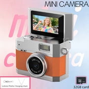 Tiny Pocket Student Digital Camera (Orange) - 720P HD Retro Mini Photocamera 0.96'' Video Camera, Fashion Pendant for Campus Recording & Decoration