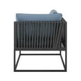 thumbnail image 4 of Walker Edison Trinidad Outdoor Modern Modular Metal Patio Corner Chair in Blue, 4 of 6