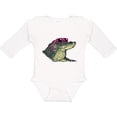thumbnail image 3 of Inktastic Sunny Gator in Pink Sunglasses Boys or Girls Long Sleeve Baby Bodysuit, 3 of 5