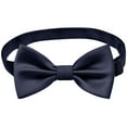 thumbnail image 6 of HAOTAGS Kids Bow Tie, School Uniform Solid College Style Shirt Student Necktie Navy Free Size, 6 of 6