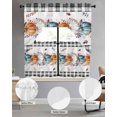 thumbnail image 2 of Fall Pumpkins Swag Curtains for Living Room/Bedroom Windows, Thanksgiving Leaves Vintage Check Farmhouse Kitchen Curtains and Valances Set 36 Inch Length, Light Filtering Swags Valance Curtain Panels, 2 of 5