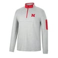 thumbnail image 2 of Men's Colosseum Heathered Gray/Scarlet Nebraska Huskers Country Club Windshirt Quarter-Zip Jacket, 2 of 3