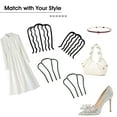 thumbnail image 2 of VANIDO 4 Piece Hair Fork Clip Metal Hair Side Combs U Shape Teeth Alloy Hair Clip Hair Pin Stick for Updo Bun Women Hair Styling Tool Accessories, Black, 2 of 4