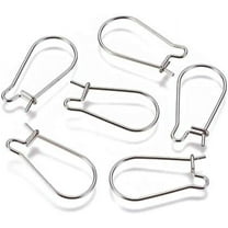 20PCS Kidney Shape Ear Wires Findings Smooth Hoop Earrings 0.6mm Pin Stainless Steel Earrings for Unisex Earring Jewelry Making 20x9x2mm