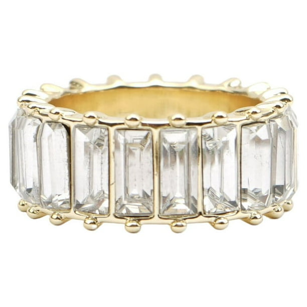 Anillos femeninos Anillos de dedo elegantes Anillos de cristal Decoración de dedos Anillos de joyería Blanco 7