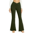 thumbnail image 2 of Wovix Women Flare Leggings Crossover with Tummy Control High-Waisted and Wide Leg Yoga Pants, 2 of 9