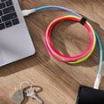 thumbnail image 2 of onn. USB to USB-C Glitter Cable, 6' Cord, Bright Multi-Color, 2 of 5