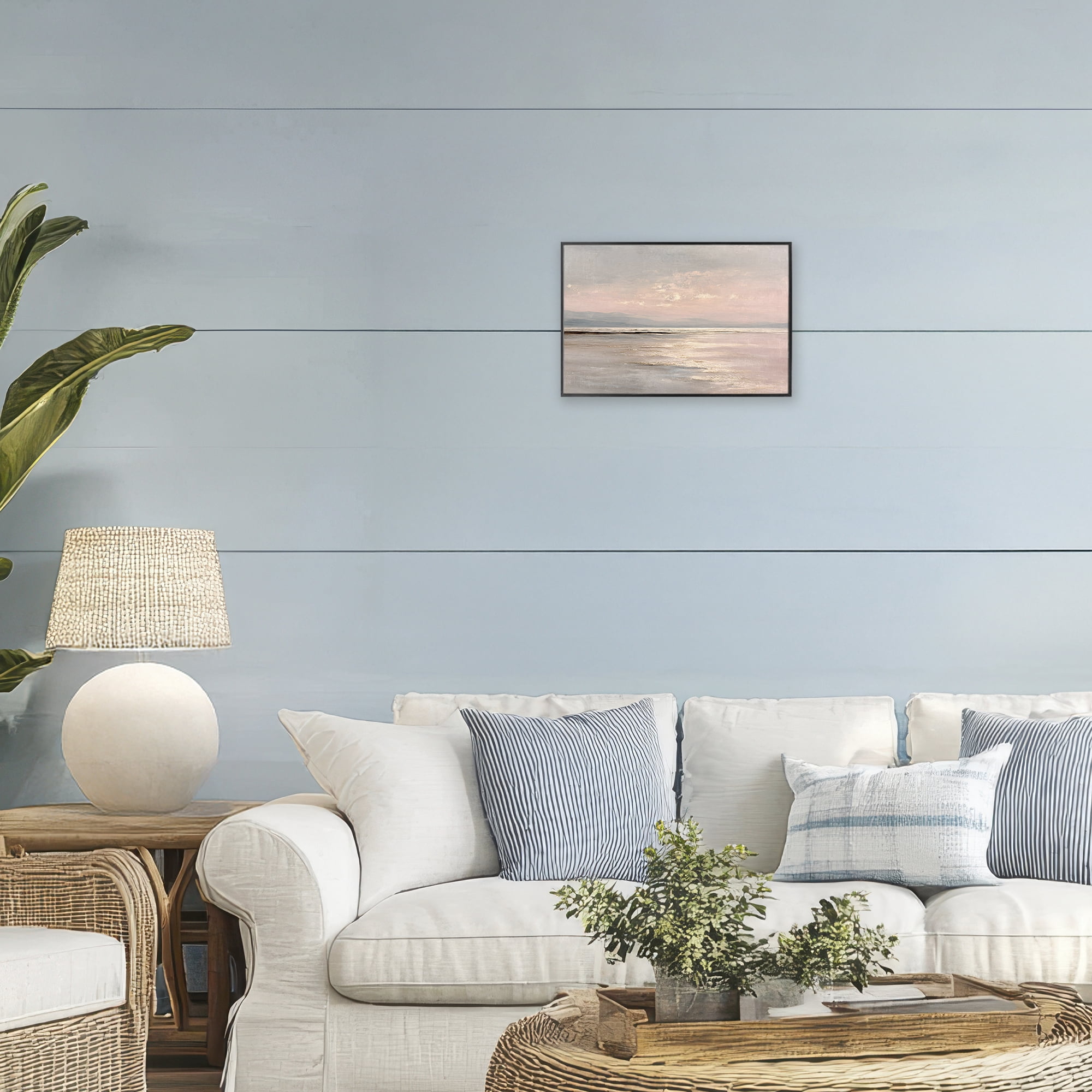 Stupell Industries Vast Blush Seascape Black Framed Giclee Art, design by Jacky Ngan