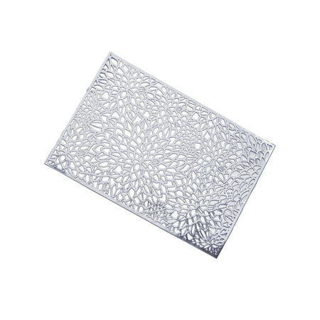 

HMPEAIIY Fashion Hollowed Out Flower Bronzing Placemats Insulation Deformation Afternoon Tea Rectangular Placemats. Dining Table Mats Large round Table Mats 4