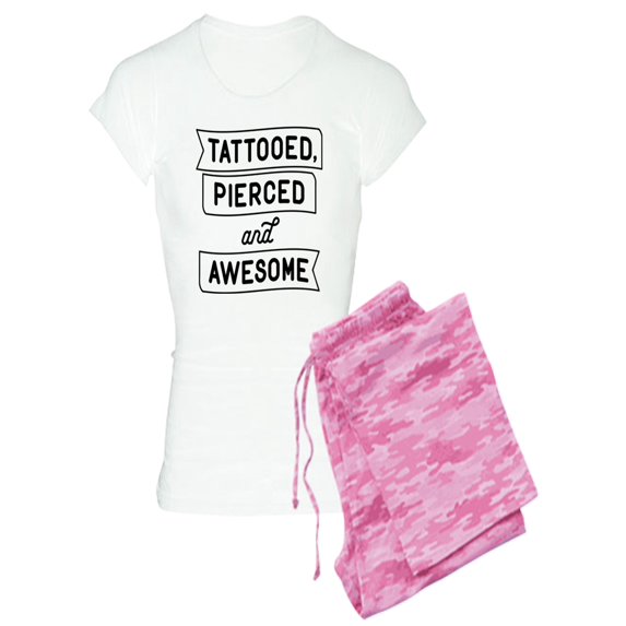 CafePress - Tattooed Pierced And Awesom - Women's Light Pajamas