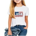 thumbnail image 2 of Tdoqot 4th of July Shirts Kids- Cute Short Sleeve Patriotic Clothes Crewneck Girls Boys T Shirts White Size 11 T, 2 of 7