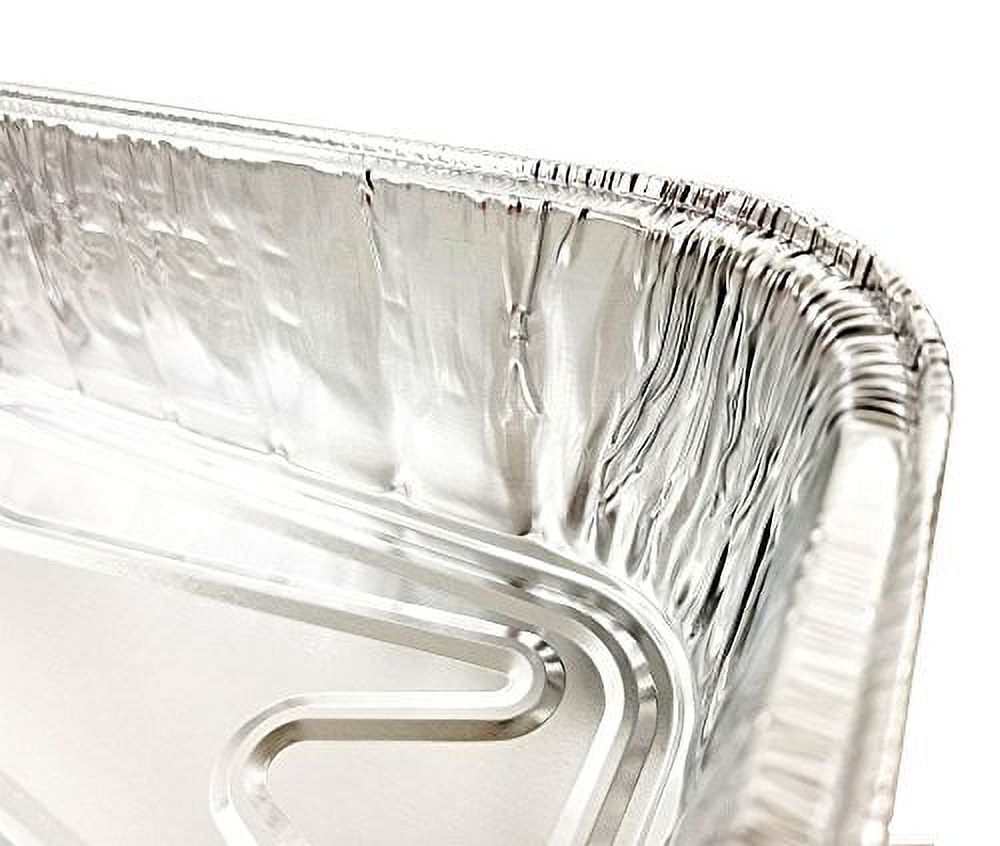 Pactogo 11" x 5" All-Purpose Aluminum Foil BBQ Grease Drip Catching Pan - Compatible with Weber Grills (Pack of 30) - image 3 of 6