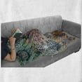 thumbnail image 6 of Ethnic Soft Flannel Fleece Throw Blanket, Vintage Style Oriental Composition with Mandala Flowers and Peacock Feathers, Cozy Plush for Indoor and Outdoor Use, 50" x 60", Multicolor, by Ambesonne, 6 of 6