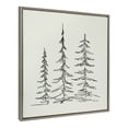 thumbnail image 2 of Kate and Laurel Sylvie Minimalist Evergreen Trees Sketch Framed Canvas Wall Art by The Creative Bunch Studio, 30x30 Gray, Chic Modern Art for Wall, 2 of 6