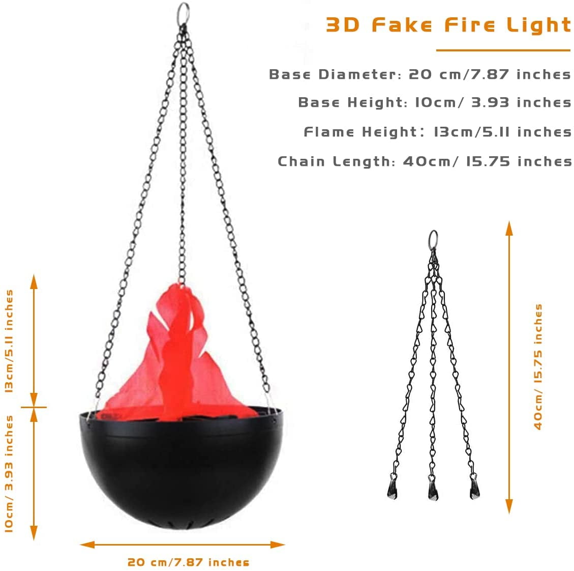 GULI Halloween 3W Prop LED Fake Fire Flame Effect Lamp Torch Night Light Artificial 3D Campfire Lamp For Christmas Festival Event Party Club Decor(9inches-Table LED Flame Light)