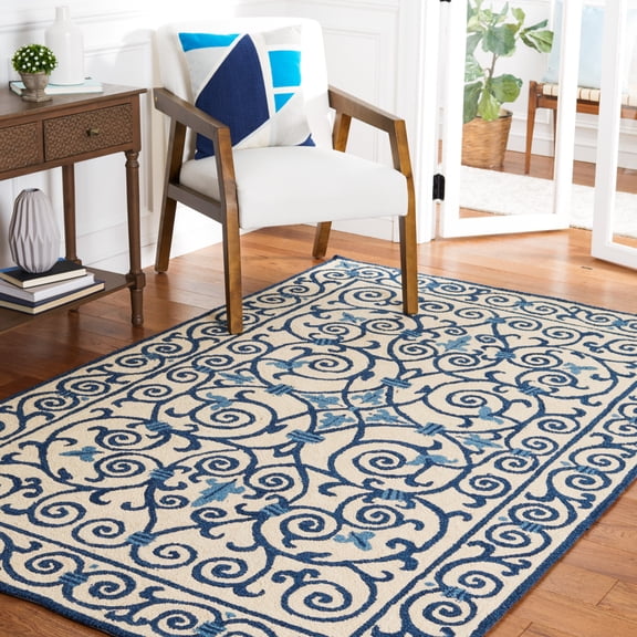 Safavieh Chelsea Aragon Oriental Wool Area Rug, Ivory/Dark Blue, 2'6" x 4'