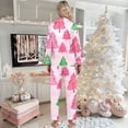 thumbnail image 4 of Women Christmas Outfit Women's Festive Holiday Print Long Sleeve Pajama Set Cozy Christmas Loungewear Sleepwear For Winter Nights White S, 4 of 5