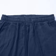 thumbnail image 5 of MIXUE Shorts For Women Summer Solid Color Cotton Elastic High Waist Drawstring Casual Comfortable Shorts Sportswear,Blue,XL, 5 of 5