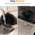 thumbnail image 5 of Small Slow Cooker 4QT, Mini Food Warmer with 3 Heating Settings, Removable Ceramic Pot, Dishwasher  Glass Lid, Stainless Steel, 5 of 6