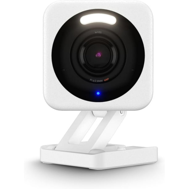 Cámara de Seguridad WYZE Cam v4, Inteligente HD 2K, para Interiores y Exteriores, Visión Nocturna en Color, Audio Bidireccional, Almacenamiento Local o en la Nube, con Cable, Color Blanco
