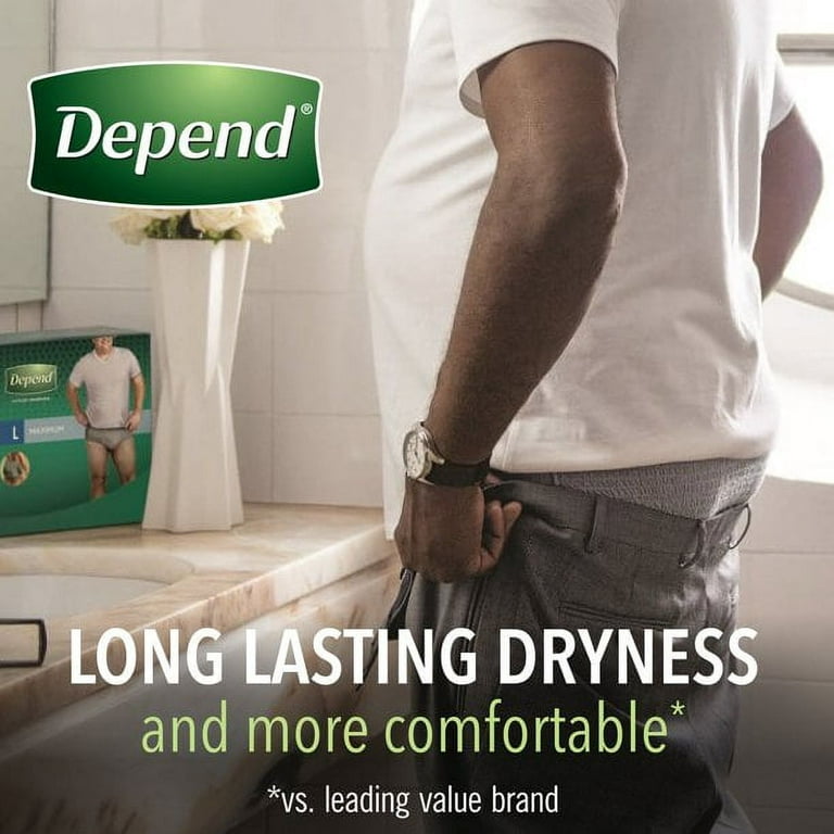 Depend Fresh Protection Adult Incontinence Underwear for Men (Formerly  Depend Fit-Flex), Disposable, Maximum, Small/Medium, Grey, 32 Count,  Packaging