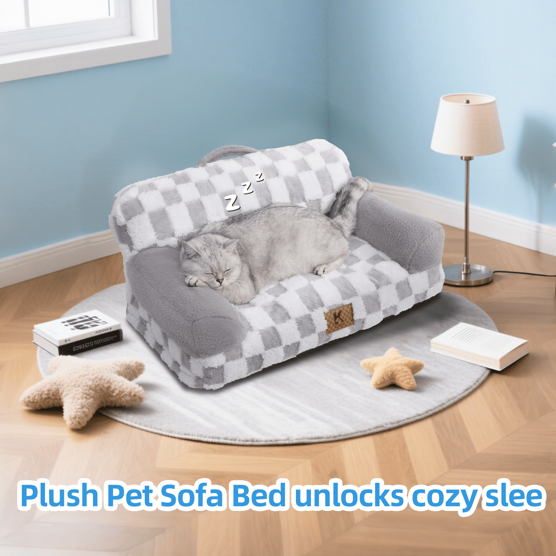 KSIIA 41in Pet Bed for Large Dog&Cat with Removable Washable Cover