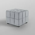 thumbnail image 4 of 22" Light Gray Velvet And Black Cube Ottoman, 4 of 10