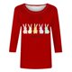 thumbnail image 5 of Tops de Cuello Redondo para las Mujeres Pascua Impresa 3/4 Mangas Blusa, Ligera Imitación Algodón Top Casual, 5 of 5
