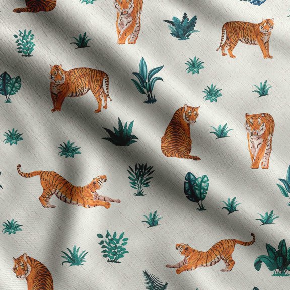 Soimoi Animals Print,Cotton Poplin, Sewing Fabric Sold by The Yard 42 Inch Wide,Sewing Craft Quilting/Quilt Making Fabric, Orange