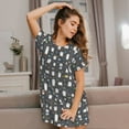 thumbnail image 3 of Naloa Lovely Penguin Print Women Nightgowns,Womens Loungewear,Short Sleeve Sleepwear,Comfy Ladies Nightdress, 3 of 6