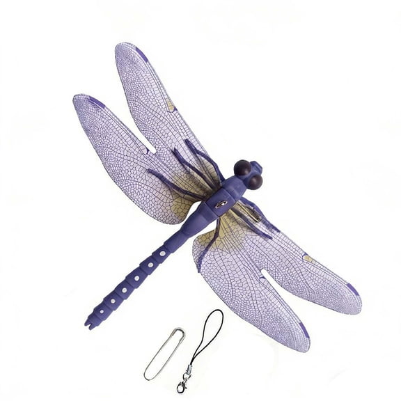 5.5in Realistic Colorful Dragonfly Outdoor Repellent Hanging Ornament, Simulation Insect Model with Safety Pin & Lanyard