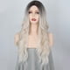 thumbnail image 2 of Peluca de onda larga con degradado rubio platino Peluca de mujer de cabello sintético de rizo medio, 2 of 6