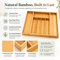 thumbnail image 4 of PLERISE Premium Bamboo Drawer Organizer, Expandable Silverware Drawer Organizer, Cutlery Tray with Dividers for Kitchen Utensils (Natural, Large), 4 of 7