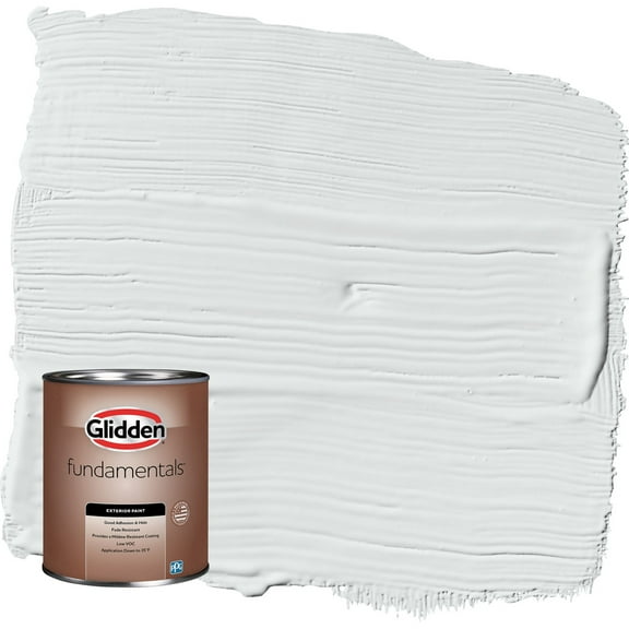 Glidden Fundamentals Gray Glimpse / Grey Satin Exterior Paint, 1 Quart
