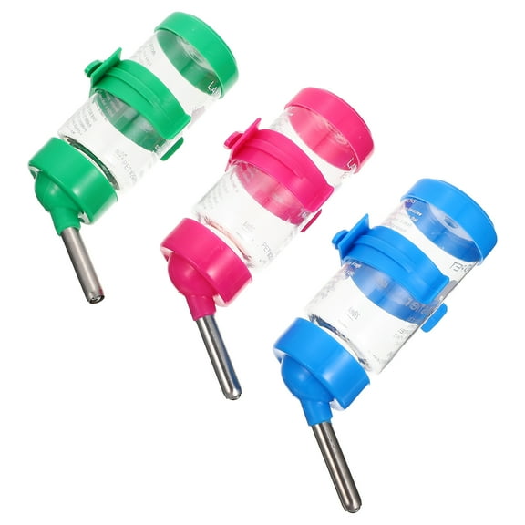 3Pcs 80ml Drip Rabbit Water Bottle Hamster Water Dispenser Small Animals Cage Waterer for Rabbits Guinea Chinchillas Rats Hamsters