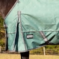 thumbnail image 5 of Jeffers Poplar Head 1200 Denier Turnout Sheet for Horses, 0g Polyfill, 69"- Waterproof Lightweight Horse Blanket, Adjustable Chest Belly Straps, Tail Flap, Stable Blanket - Spruce Stirrup Irons, 5 of 7