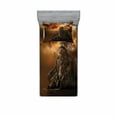 thumbnail image 2 of Fantasy Bedding Set with Sheet & Covers, Fantasy Castle on Top of the Cliff with Thunder Supernatural Place Fiction Print, Printed Bedroom Decor 2 Shams, 4 Sizes, Orange Brown, by Ambesonne, 2 of 3