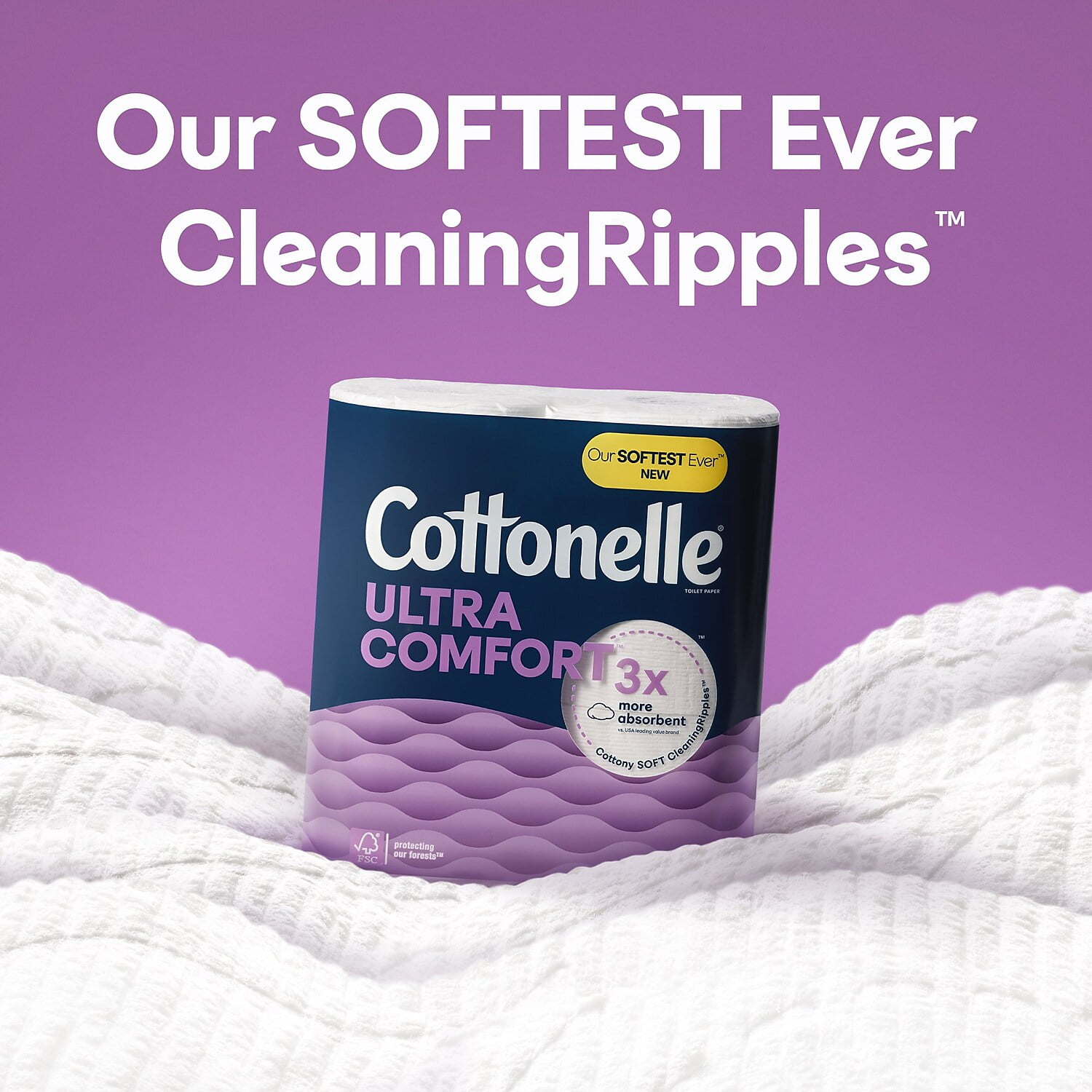 Cottonelle Ultra ComfortCare 2-Ply Standard Toilet Paper White 268 Sheets/Roll 12 Mega Rolls/Pack