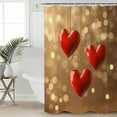 thumbnail image 2 of Small Stall Shower Curtain 36x72 Inch Narrow Half Size Valentines Bath Curtains Bathroom Decor Red Love Heart Romantic Waterproof Fabric Shower Curtain Set with Hooks 36 Inch, 2 of 6