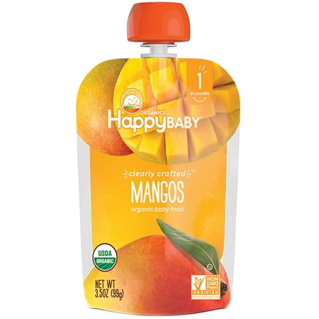 Nurture Inc. (Happy Baby), Organic Baby Food, Stage 1, Clearly Crafted, Mangos, 4 + Months, 3.5 oz (pack of 2)