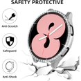 thumbnail image 4 of [5 Pack] Wiskii Compatible with Samsung Galaxy Watch 4 Bling Crystal Rhinestone Watch Cover, Hard PC Diamond Protective Case with Built-in Screen Protector (Black/Silver/Clear/Rose Gold/Pink,44mm), 4 of 6