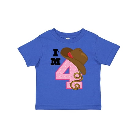 

Inktastic 4th Birthday Cowgirl 4 Year Old Gift Toddler Toddler Girl T-Shirt