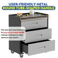 thumbnail image 6 of Tcbosik 3 Drawers Storage Cabinet on Wheels, Metal Tool Cabinet, Heavy Duty Rolling Storage Chest for Home Office Garage Basement, Easy Assembly, Black & Gray, 6 of 9