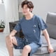 thumbnail image 2 of Pijamas nuevos, conjunto de ropa de descanso para hombre, conjunto de ropa de descanso informal sencilla y holgada de manga corta para jóvenes de verano, pijamas para niños de talla grande, 2 of 5