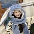 thumbnail image 3 of Big Long Rabbit Ears Fleece-lined Warm Hat And Scarf, 3 of 5